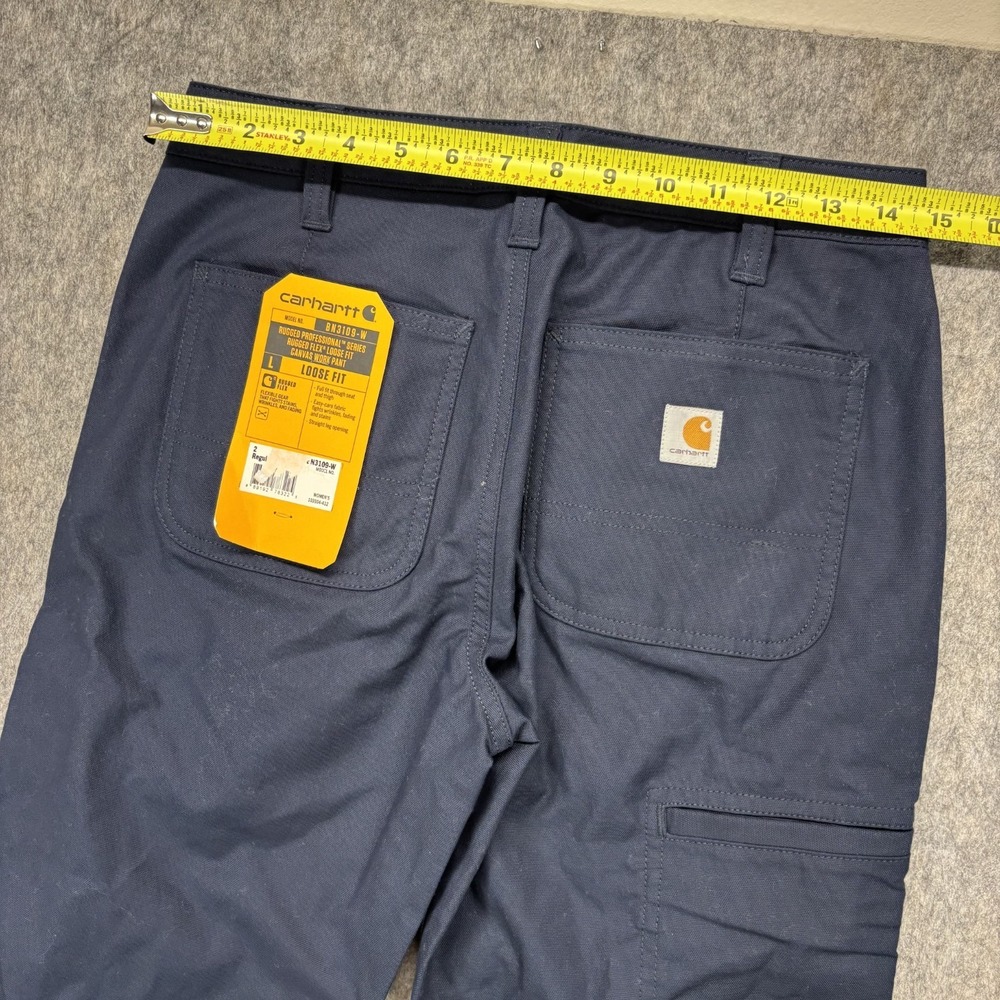 Carhartt Rugged Professional Flex Loose Fit Canvas Work Pants Women's 2 Blue New - Picture 5 of 14